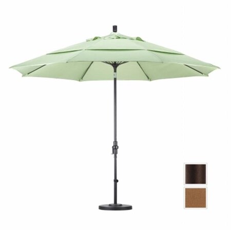 California Umbrella California Umbrella GSCUF118117-5488-DWV 11 ft. Fiberglass Market Umbrella Collar Tilt Double Vents - Bronze - Sunbrella - Canvas Teak GSCUF118117-5488-DWV